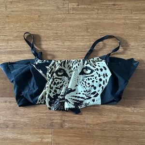 Forever 21 bikini top tiger Leopard Print Black